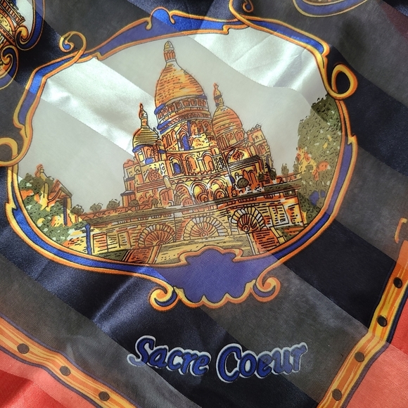 𝅺J.Mico Sancho Souvenir de Paris vintage scarf - Picture 9 of 11